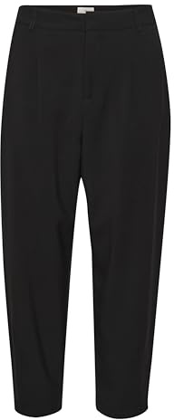 KAFFE Pants Suiting KAmerle Women's Trousers High Waist 7/8 Women's Trousers Business Regular Fit, Black Deep, 10