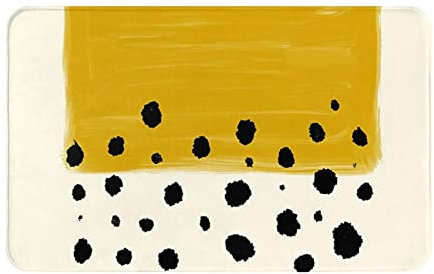 BEULSI Area Rug Fußmatte, senfgelb und schwarz, rutschfest, für Küche, Wohnzimmer, Badezimmer, Teppich, dünn, saugfähig, waschbar, für Küche, Wohnzimmer, Badezimmer, 50 x 80 cm