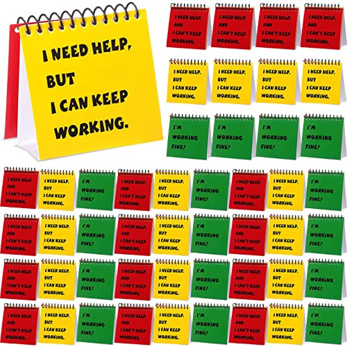 Jutom Mini-Flipchart I Need Hilfe, für Lehrer, Klassenzimmer, Managementbedarf, Werkzeuge, Lehrer, Anreize zur Selbstbewertung, Karten für Kinder, Kleinkinder, Studenten, Verhalten, Schulbedarf, 48