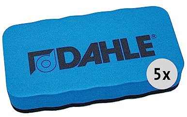 Dahle Whiteboard Schwamm (Magnetischer Wischer für Trockenreinigung auf vielen Oberflächen) 5 Stück, blau
