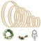 Lot de 12 Cercle Bois de Bambou,6 Tailles (8/10/13/15/18/20 cm) Cercle Attrape Reve,Cercle Floraux Bois,Cercle en Bois Anneau Bois en Bambou pour Loisirs Créatifs,Décoration de Couronne de Mariage