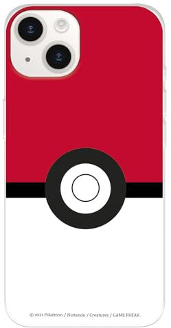 Schutzhülle kompatibel mit iPhone 15, offizielles Pokémon Poké Ball zum Schutz Ihres Handys. Flexible transparente Silikonhülle mit offizieller Pokémon-Lizenz