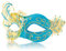 MYSEUNI Damen-Venezianische Maske Türkisblau | Elegante Handbemalt Phoenix Maskenball Maske - Für Hochzeiten & Karneval passend, Halloween & Kostümpartys