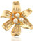 Damen Strass Brosche Perlen Blumen Brosche Legierung Diamant Corsage Kleidung Große Anstecknadel Schal Knopf Gold