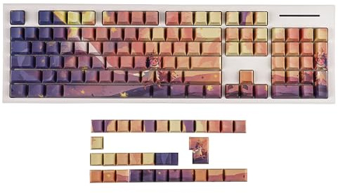YMDK 134 Polar Star PBT Double Shot Seitlich beleuchteter Glanz Durchscheinende Hintergrundbeleuchtung Tastenkappe für 108 104 96 87 84 68 61 MX Mechanische Tastatur