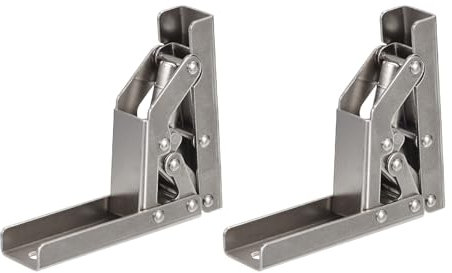 sourcing map 90 Degree Folding Shelf Hinge Bracket, 2pcs Hidden Table Holder Bracket for Furniture Parts