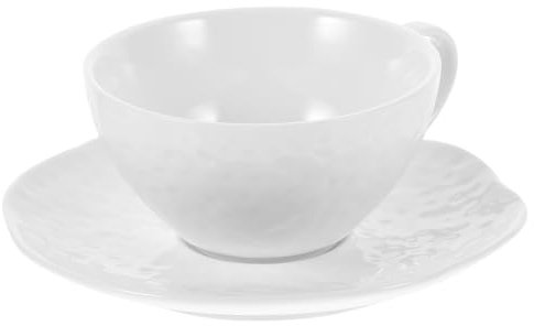 STOBAZA Espressotasse aus Porzellan mit Untertasse - Weiß, Porzellan, dickwandig, spülmaschinenfest,Geeignet für Kaffee, Tee, Milch