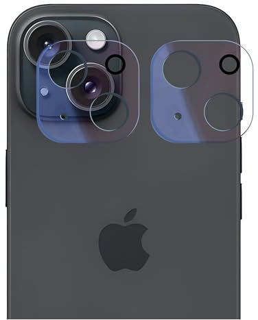 Fonetek® Pack of 2, Compatible with iPhone 15 Plus, Camera Rear Lens Tempered Glass Protector Shield Guard Cover