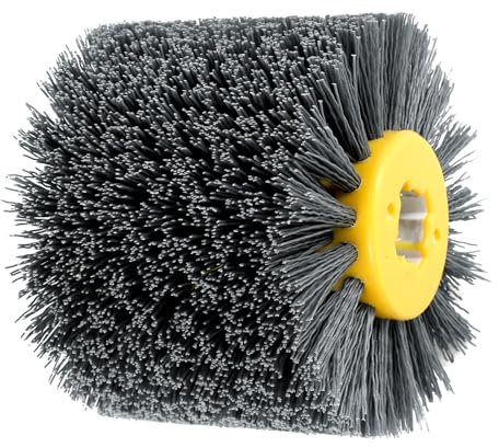 Cepillos de lijado para madera #320, granulado de nailon para amoladora angular, taladro, cepillo de cerdas de madera para desbarbar, eliminar el óxido, lijado y pulido (grano 120, M)