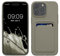 kwmobile Case Compatible with iPhone 15 Pro Max Case - TPU Phone Cover with Credit Card Holder - Light Grey Matte