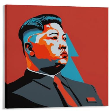 Kim Jong Un Poster, Surrealismus, Gemälde auf Leinwand, Wandkunst, Poster, Rollbild, Druck, Wanddekoration, Heimposter, 40,6 x 40,6 cm