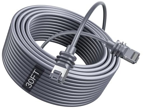 SURVADV Cable Starlink Gen 3/Starlink Mini, Cable Cat6 estándar de repuesto, Cable Ethernet Starlink Mini impermeable, Cable Starlink para Starlink V3/V4/Mini, Gris (30FT/10M)