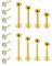PiercingJak 16G Chirurgenstahl Lippenpiercing Labret Monroe Tragus Helix Piercings Stud Ohrringe mit Kugel Zirkonia Puch In Ohrpiercing Stecker 6mm 8mm 10mm 12mm Punk Schmuck