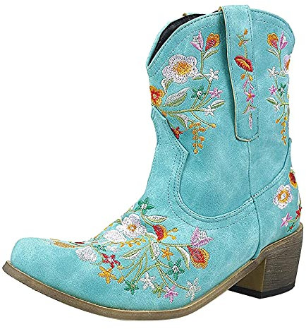 Coupon Stivali Gamba Larga Stivali da Donna con Tacco Stivali Stivali Texani Donna Marroni Stivali Cowboy Stivali Alti Donna sotto Il Ginocchio Stivali Texani Donna