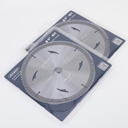 9 80T Circular Saw Blade, Trim Saw Blade for Cutting Wood, 7/8 Inch Arbor, 9 Inch Cutt-Off Wheel, 2pcs
