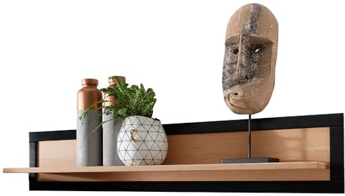 Lomadox Wandboard Wandregal 120 cm breit Hängeregal Regalbrett Schweberegal Dekoregal Wandablage Bücherregal Buche massiv geölt