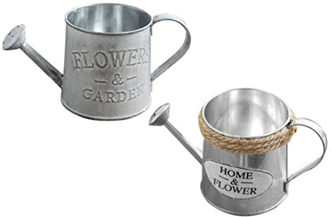 GREENADSCAPE Juego de Regadera Galvanizada con Forma de Florero de Metal de Hojalata para Uso en Interiores Y Exteriores en Jardines