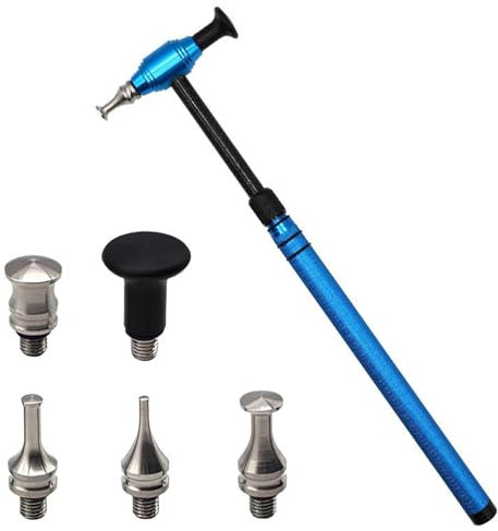 Alriedy Reparaturhammer Auto-Dellen-Reparaturwerkzeug, 5 Knock-Down-Köpfe, Karosseriewerkzeug Für Lackfreie Dellenentfernung, Dellenwerkzeug Mit Teleskop-Hammer Aus Aluminiumlegierung