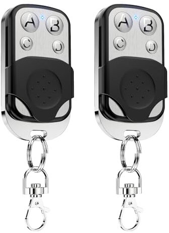 2 pezzi Telecomando universale per cancello 433,92 MHz Codice fisso Beep Telecomandi universali per cancello Garage scorrevole wireless universale 4 chiavi Copiatrice per porta da garage e auto