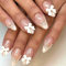24PCS French Tip Press-Ons – Elegant False with Pearls & Bow, Almond Stick-Ons, Short Acrylic Tips for Women, Includes Jelly Tool & Full Cover Nail Art Accessories