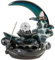ZONSUSE Brûleur D'encens Cascade Lune, Porte-encens Refoulement Lunaire, Support Encens Céramique Moon Scenery, avec Décoration de Boule de Cristal, pour Cadeau D'aromathérapie Décoration (Lune)
