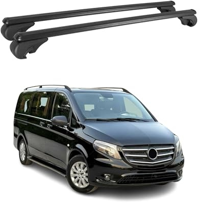 Barre portatutto trasversali per Mercedes Vito W447 2014-2025 Alluminio Nero