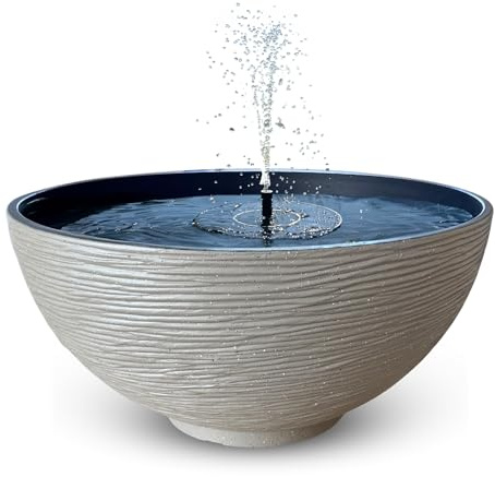 matches21 HOME & HOBBY Set di fontane solari per esterni, grande ciotola da 45 cm, sabbia come fontana da giardino