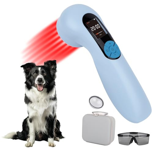pinfriy 10*650nm 5*808nm LLLT Cold Laser Therapy Device for Human/Vet, Gentle Low-Level Laser Therapy Machine, 10Hz Pulsed Near Infrared Light Therapy Treatment for Joints Muscles Pain Relief, Blue