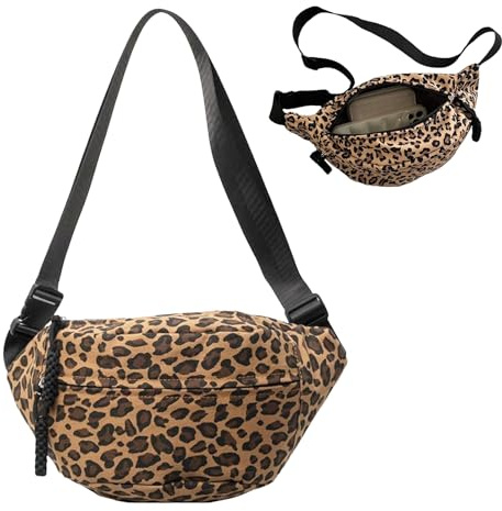 FULHANY Leo Tasche - Leoparden Tasche - TascheLeopardenmuster - Verstellbarer Schultergurt, Geeignet FüR Damen Auf Reisen Und Bei Der Arbeit (32,5 × 15,5 × 9,5 cm)