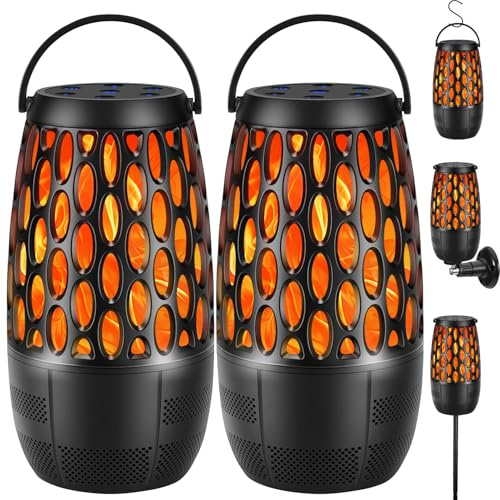 Shoneep Upgraded Outdoor Bluetooth Speakers, 10 Watt Bluetooth 5.3 Speaker, Auto-Pairing Multi-Sync up to 100 Speakers, IPX6 Waterproof Outdoor Speaker for Patio Porch Garden, Gift for Men (2 Pack)