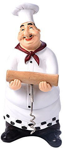 Bar Accessoires Tischdeko mit Holz Bier Flaschenöffner Salz Flasche Tafel Zahnstocher Inhaber Weinöffner. Flaschenöffner Bier Set Chef Statue (Weinflaschenöffner)