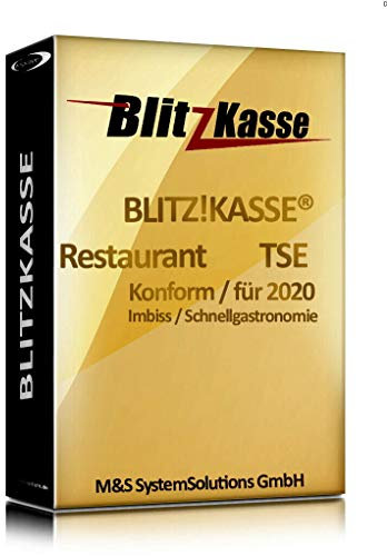 WIN Kassensoftware BlitzKasse Restaurant S für Gastronomie. 25 Tische, 2 Drucker. GDPdU, GoBD, TSE KONFORM