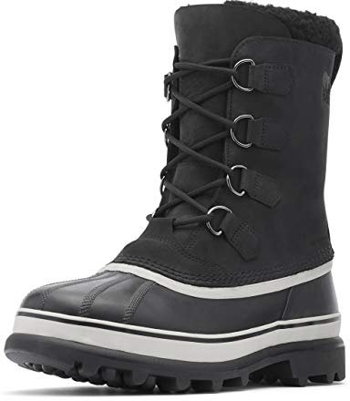 Sorel Caribou wasserdichte Schneestiefel für Herren, Schwarz (Black x Dark Stone), 44 EU