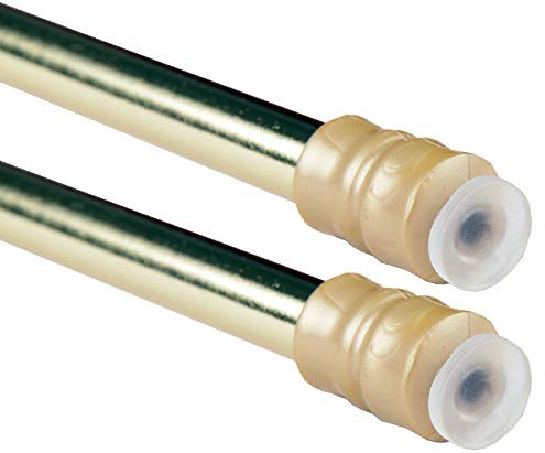 Bestlivings 2er Pack Klemmstange (Gold) Schraubtechnik ausziehbar 60-90 cm, Gardinenstange zum Klemmen, für leichte Gardinen, kein Bohren - Kleben