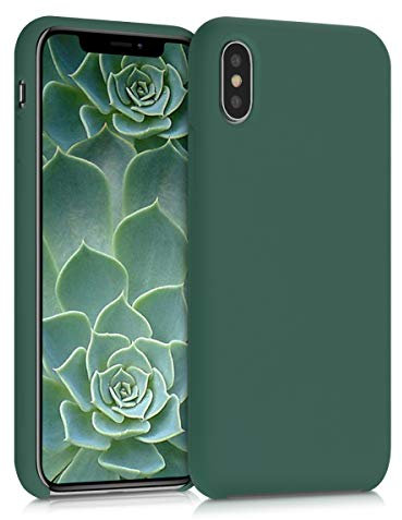 kwmobile Housse Compatible avec Apple iPhone X Coque - Housse de téléphone Protection Souple en TPU Silicone - Vert Sapin