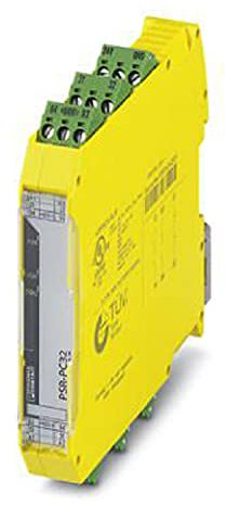 PHOENIX CONTACT PSR-PC32-2NO-1NC-24-230UC-SC Koppelrelais für SIL 3 High und Low-Demand-Anwendungen, Koppelt Digitale Signale an die Peripherie, 24 V/230 V Weitbereichseingang, Gelb, 17.5mm Breite
