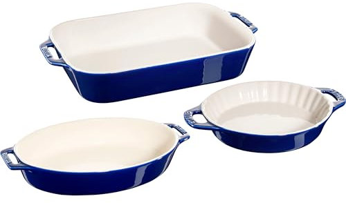STAUB 40508-062 Keramik Auflaufform-Set, Dunkelblau