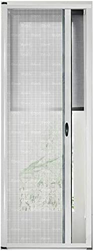 Zanzariera A Rullo Avvolgibile Scorrimento Orizzontale Profilo Regolabile Riducibile Telaio In Alluminio Universale Con Maniglie Per Finestra Porte Balconi colore Bianco (150 x 250 cm)
