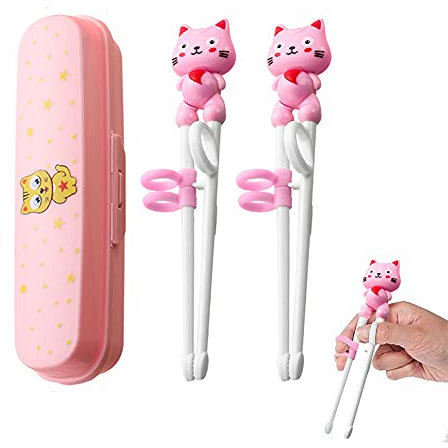 2 Piezas de Palillos de Entrenamiento para Principiantes, Palillos Chinos, adecuados para Principiantes, Personas Mayores y niños para Entrenar Palillos, vajilla con Palillos de Animales Lindos