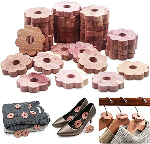 Cedarwood Moth Repellent for Clothes,20PCS Mottenringe Natürlicher Zedernholz Mottenschutz Hervorragende Mottenabwehr für Kleiderschrank Chemiefrei ,für Kleideraufbewahrung Schrank Mottenschutz