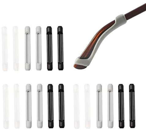 9 Pairs Anti-Slip Glasses Hooks Grips Eyeglass End Tips Soft Silicone Glasses Arm Covers for Various Glasses and Sunglasses