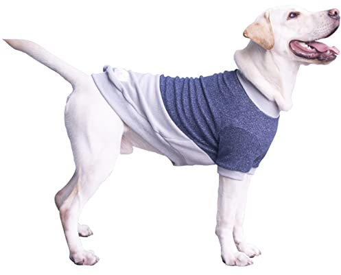 ARUNNERS Hundepullover, Hundekleider, 100 % Polyester, warme Kleidung für große Haustiere, Jungen und Mädchen, Blau und Grau, Größe 3XL