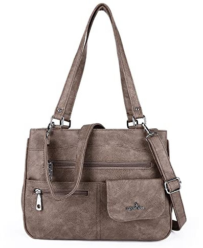 Angel Kiss Tasche Leder Damenhandtasche Schultertasche Handtaschen Wasserdicht Tragetasche Multifunktionale Henkeltasche Umhängetasche Groß für Arbeit Schule Shopper Reise