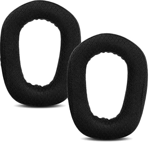 ACCOUTA Cuscinetti auricolari di ricambio per cuffie da gioco wireless Bluetooth Logitech G435, tessuto traspirante e schiuma, nero, confezione da 2
