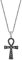 JewelryWe Schmuck Retro Halskette Herren Ägyptische Hieroglyphen Ankh Kreuz Edelstahl Anhänger mit 22 Zoll Kette Weizenkette Silber