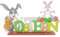 KEELYY Deko Aufsteller für Ostern, Osterdeko Holz, Ostern Schriftzug Aufsteller, Oster Schriftzug mit Hase, Osterdeko zum Hinstellen für Tisch - 1 Stück