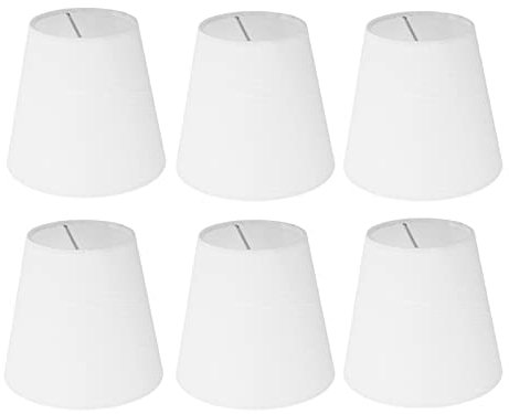 Lampenschirm Hängelampe Klein, Lampenschirme, 6er-Set, kleine, moderne Glockenlampenschirme, die an der Glühbirne befestigt werden, Weiß, als Ersatz für Hängelampe Tischlampe Stehlampe Ersatz