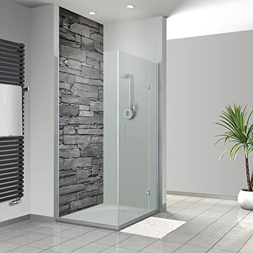 WANDFREUDE individuelle Duschrückwand Aluverbundplatte auf Maß (1 Stück - Grauer Schiefer - Seidenmatt) – Dusche Wandverkleidung Duschwandverkleidung Duschrückwände
