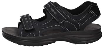 inblu Sandali Uomo Estivi Sportivi in Vera Pelle Pantofole per Estate Imbottita Comoda Ciabatte Uomo da Casa Mare Spiaggia Chiusura a Strappo Regolabile RY0028 (Nero,42)