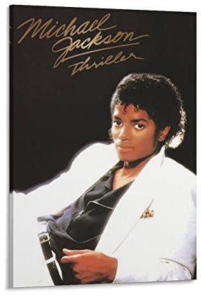Michael Jackson Thriller Album Poster Michael Jackson Thriller Album Leinwandkunst Poster Bild Modern Office Familie Schlafzimmer Dekorative Poster Geschenk Wanddekoration Gemälde Poster 60 x 90 cm